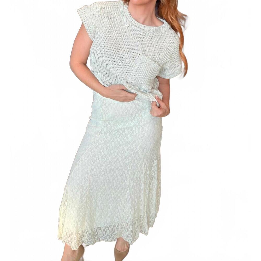 NEW SUNDAY EDITION lace maxi skirt in cream